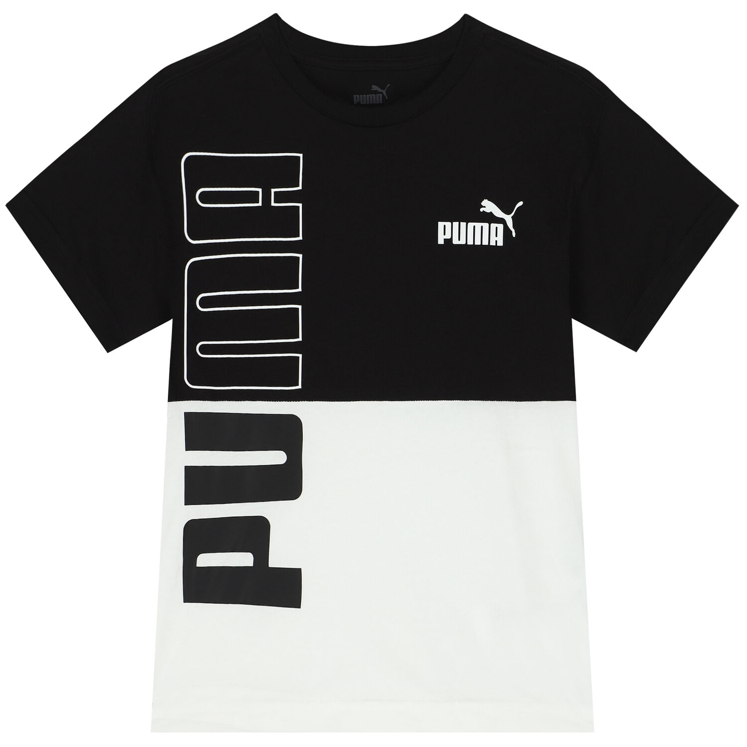 Boys White & Black Logo T-Shirt, 1, hi-res