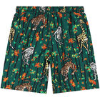 Boys Green Bamboo Swim Shorts, 1, hi-res