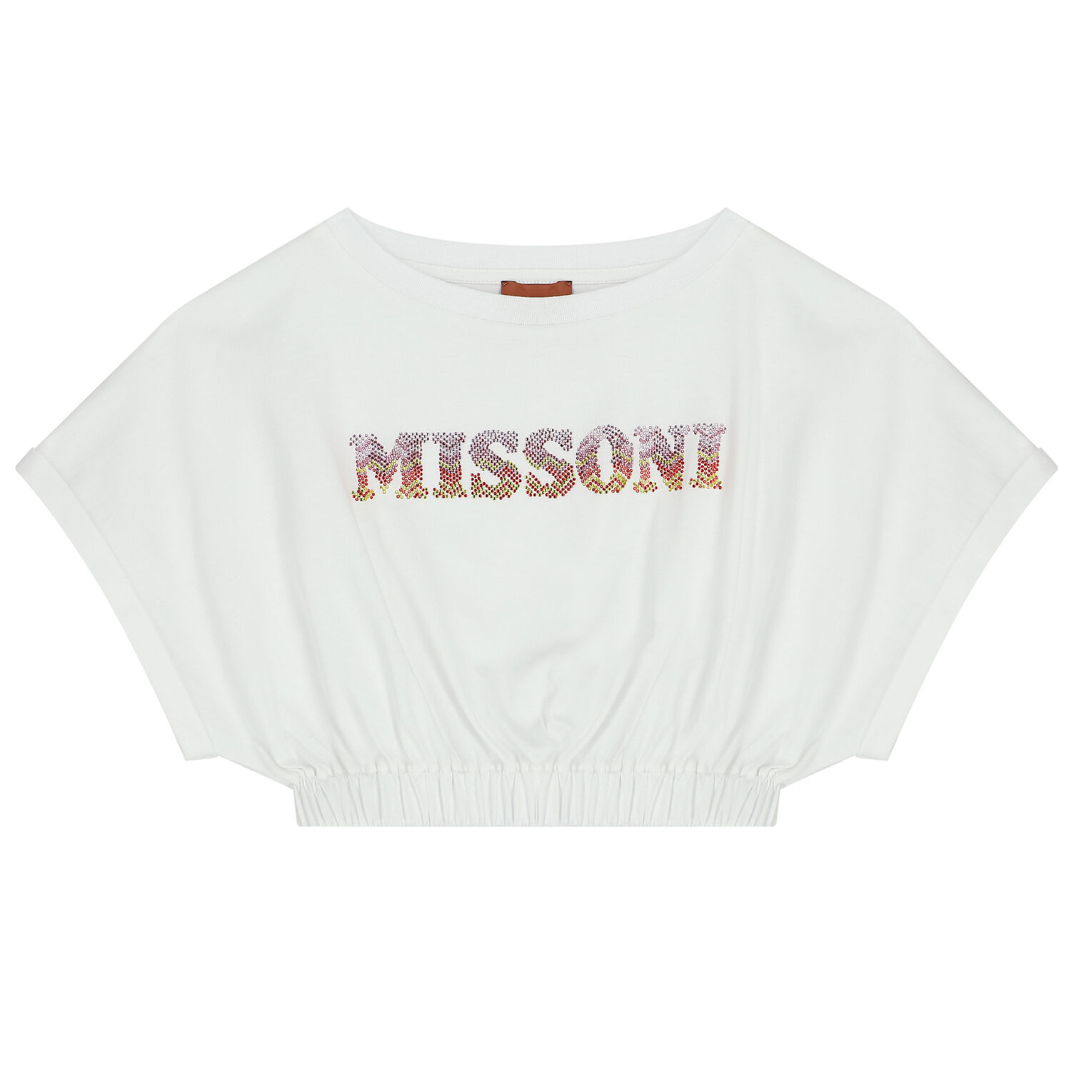 Girls White Logo Crop Top, 2, hi-res