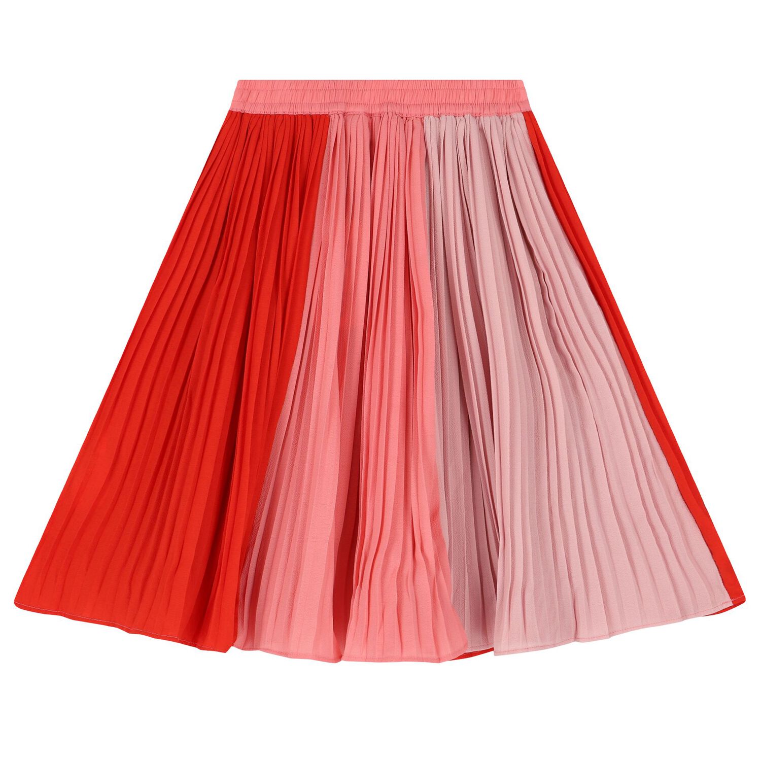 Girls Pink & Red Pleated Skirt, 1, hi-res