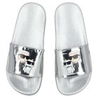 Girls Silver Choupette Sliders, 1, hi-res