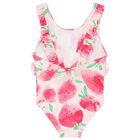 Girls Pink Strawberry Swimsuit, 1, hi-res
