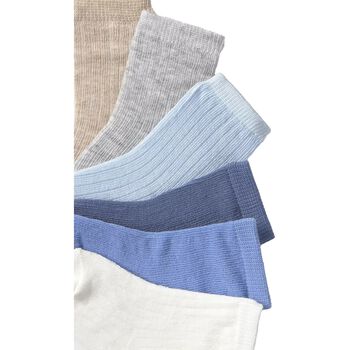 Baby Boys Beige, Blue & Ivory Socks ( 6 Pack )