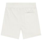 Boys White Logo Shorts, 1, hi-res