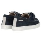 Younger Boys Navy Blue Suede Shoes, 1, hi-res