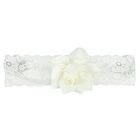 Girls White Flower Lace Headband, 1, hi-res