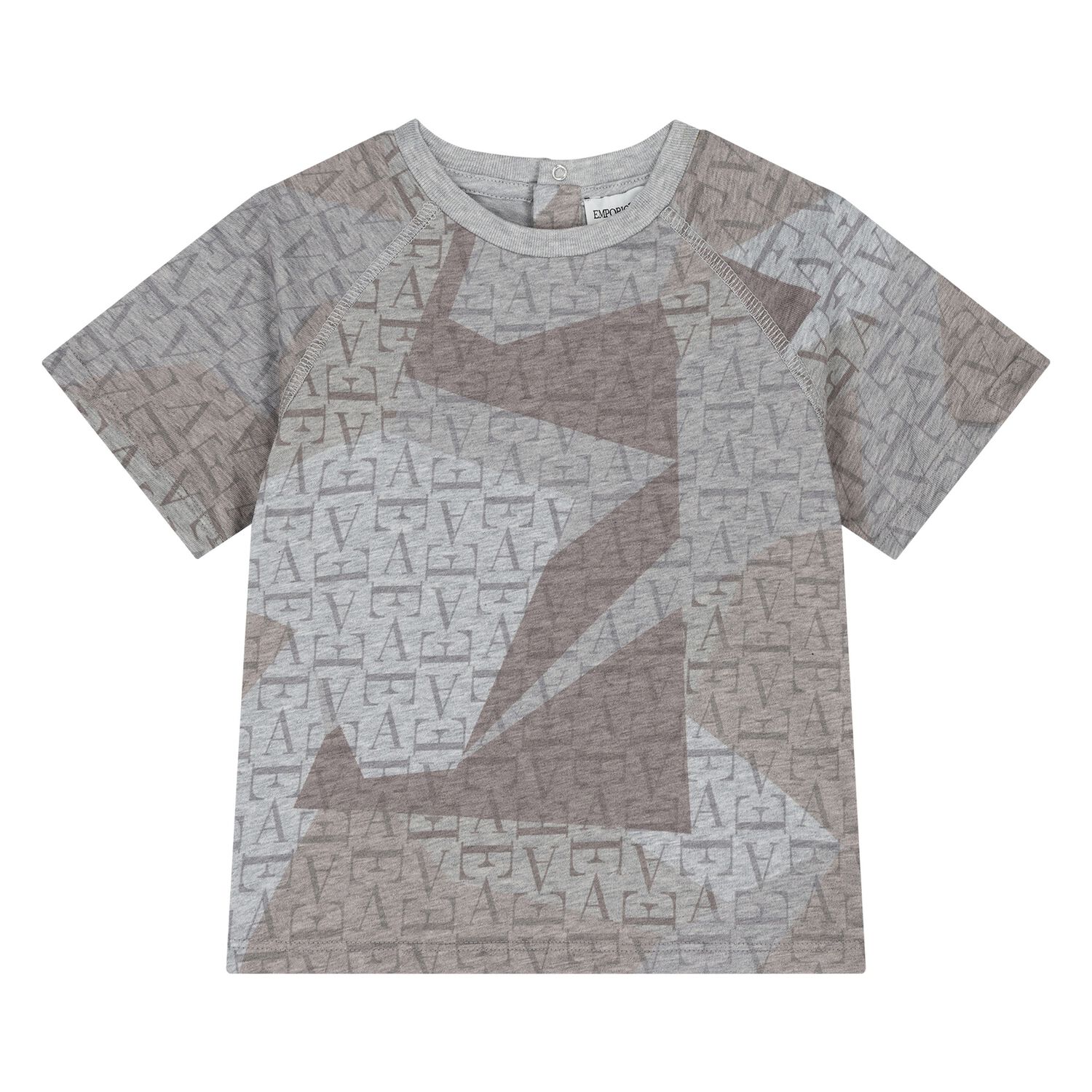 Younger Boys Grey & Beige Logo T-Shirt, 2, hi-res