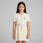 Girls Gold Logo Dress, 1, hi-res