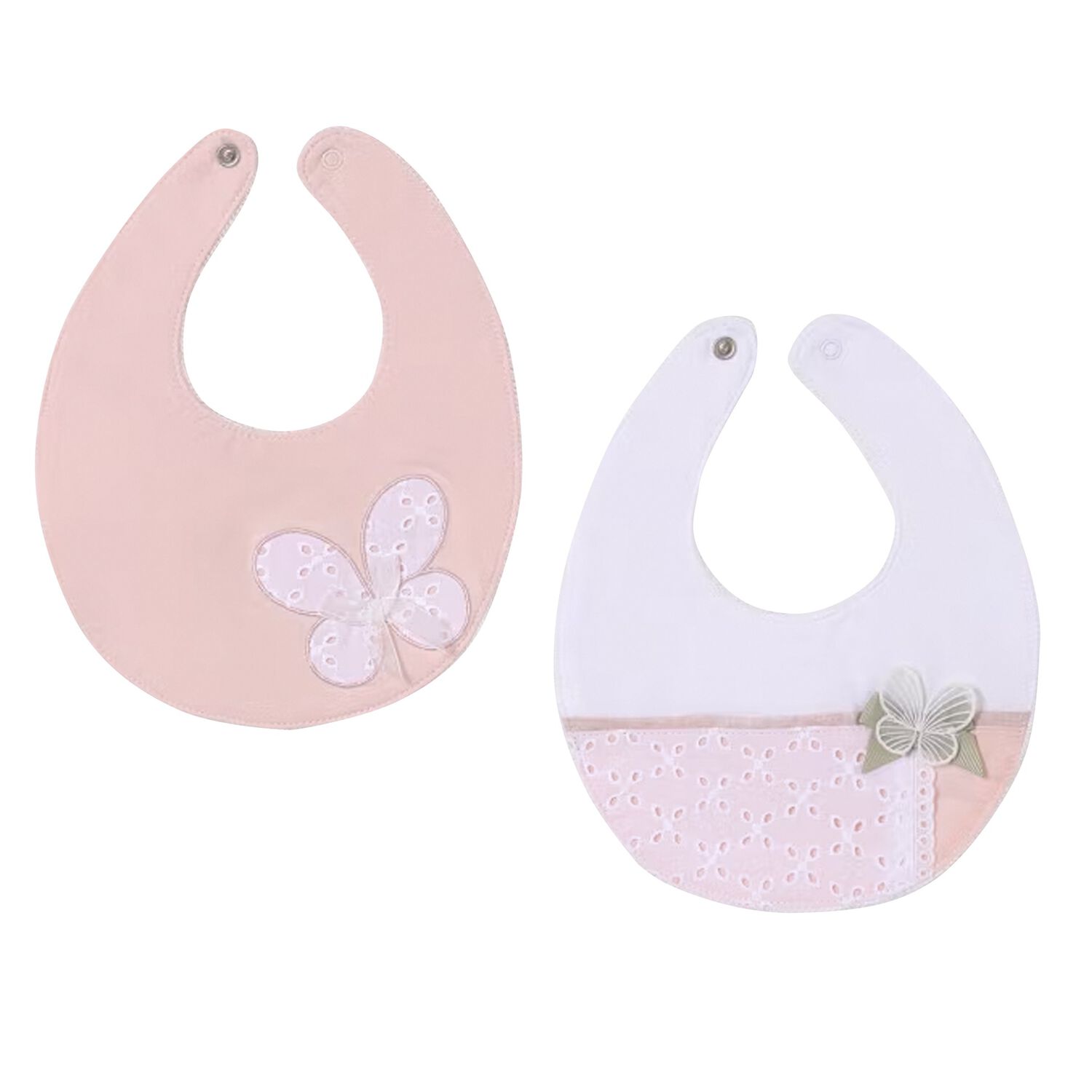 Baby Girls White & Pink Bibs ( 2-Pack ), 1, hi-res image number null
