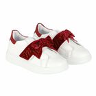 Girls White & Red Trainers, 1, hi-res