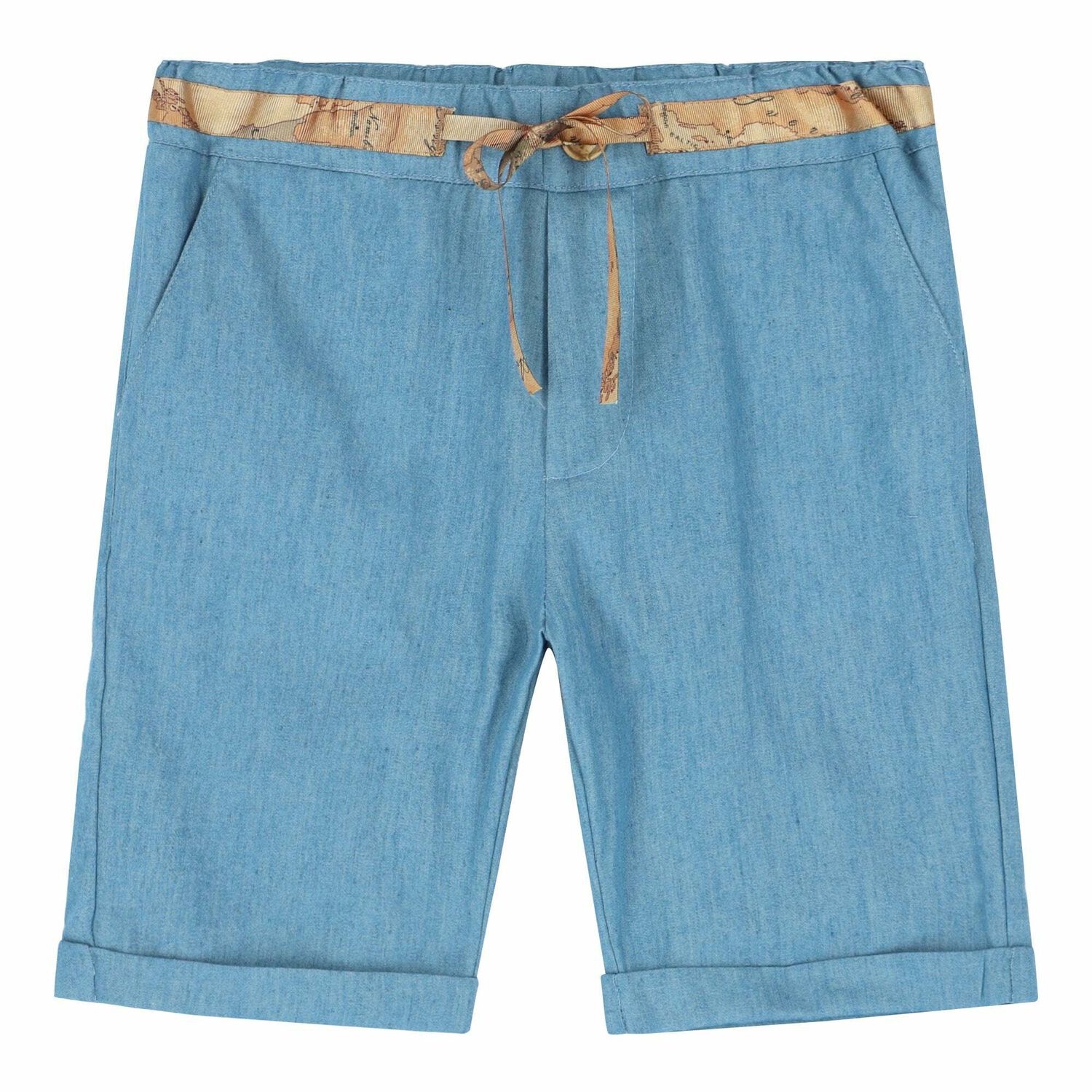 Boys Blue Denim Shorts, 1, hi-res