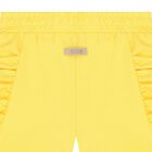 Girls Yellow Logo Ruffled Shorts, 3, hi-res