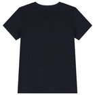 Boys Navy Blue Teddy Bear Logo T-Shirt, 2, hi-res