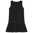 Girls Black Logo Dress, 1, hi-res