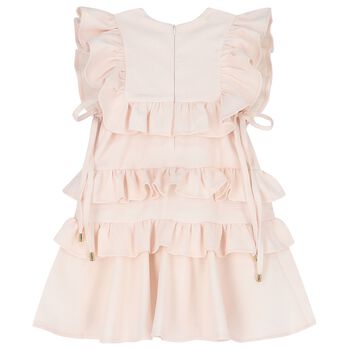 Girls Pink Ruffled Dress