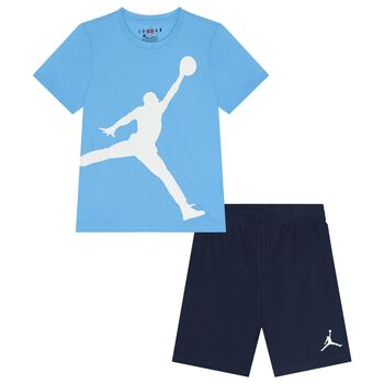 Boys Blue & Navy Blue Jordan Shorts Set