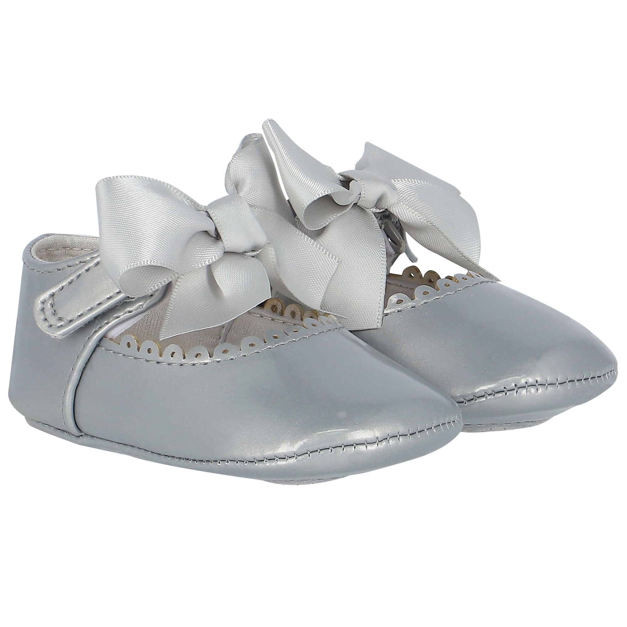 Mayoral Baby Girls Silver Bow Pre Walker Shoes Junior Couture UK