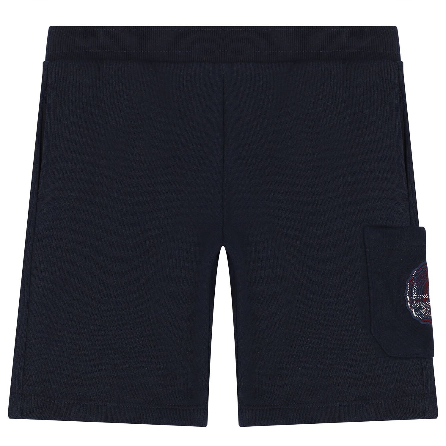 Boys Navy Blue Logo Shorts, 1, hi-res