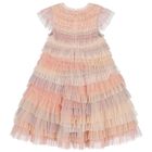 Girls Pink Layered Dress, 1, hi-res