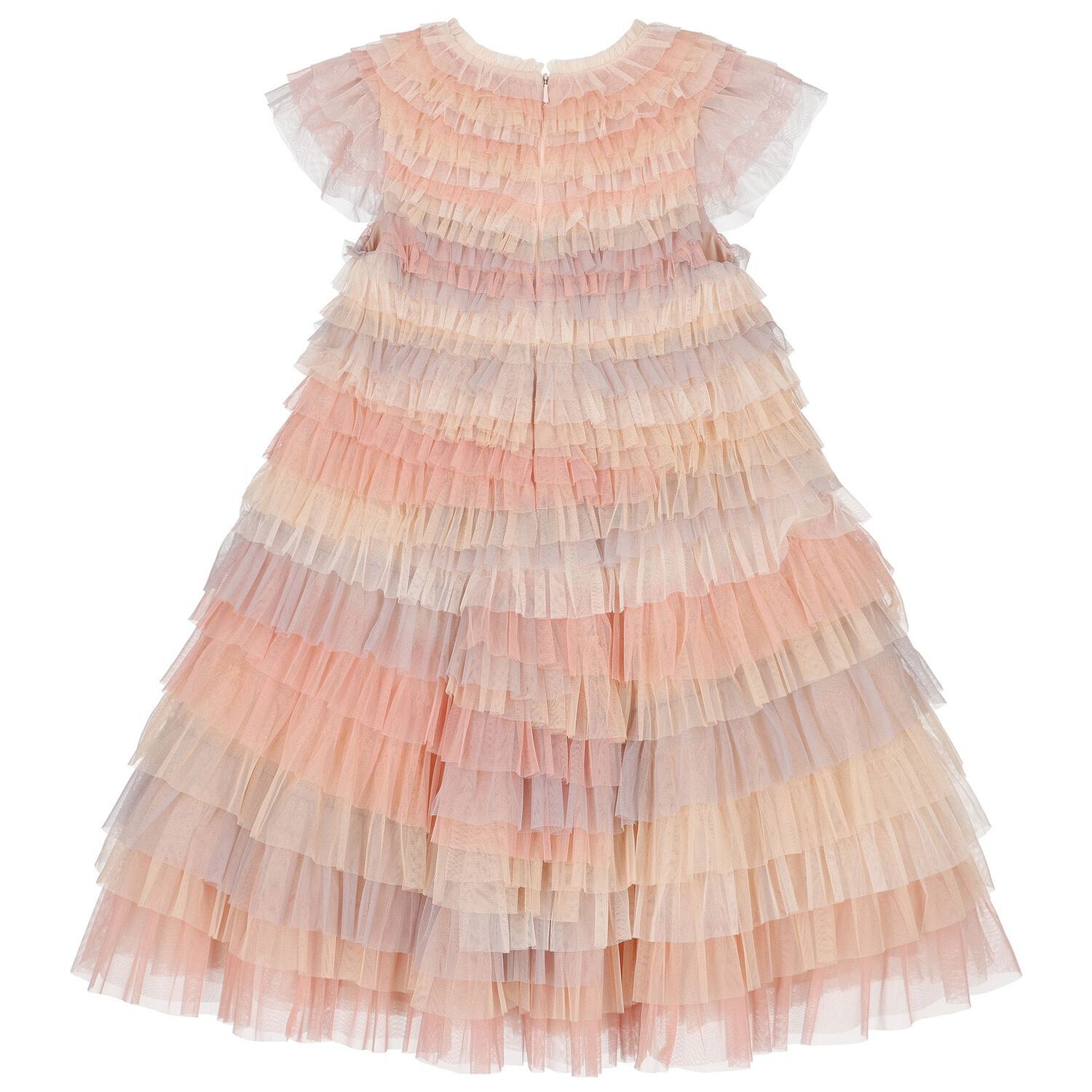 Girls Pink Layered Dress, 1, hi-res image number null