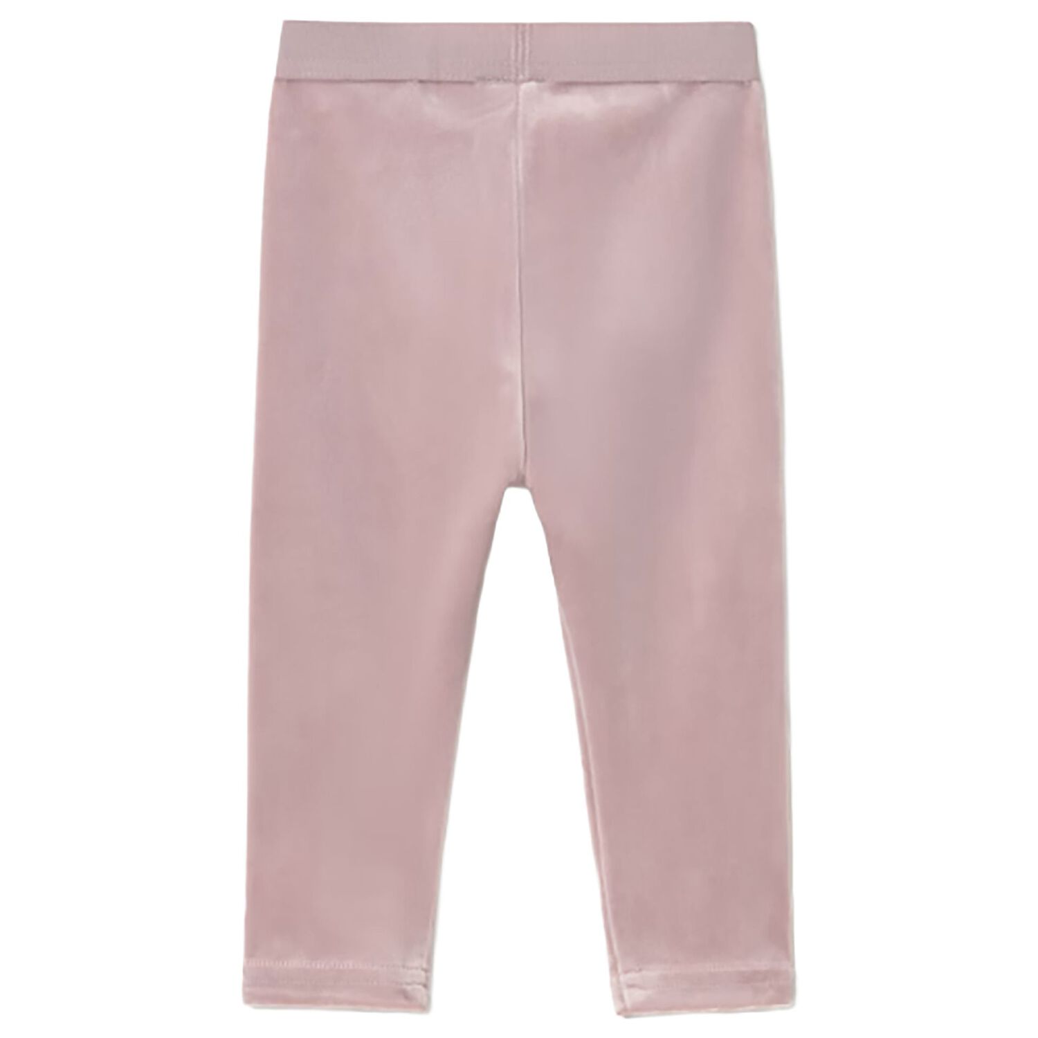 Younger Girls Pink Velvet Leggings, 1, hi-res