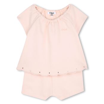Baby Girls Pink Logo Romper