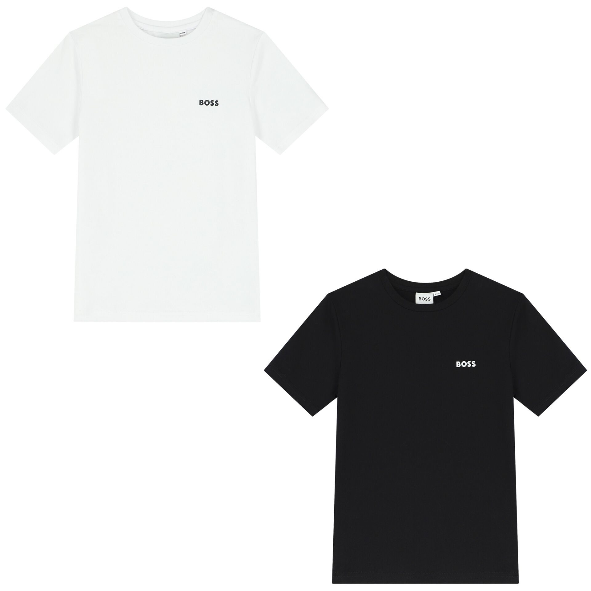 BOSS Boys Black White Logo T Shirts 2 Pack Junior Couture UK