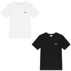 Boys Black & White Logo T-Shirts ( 2-Pack ), 1, hi-res