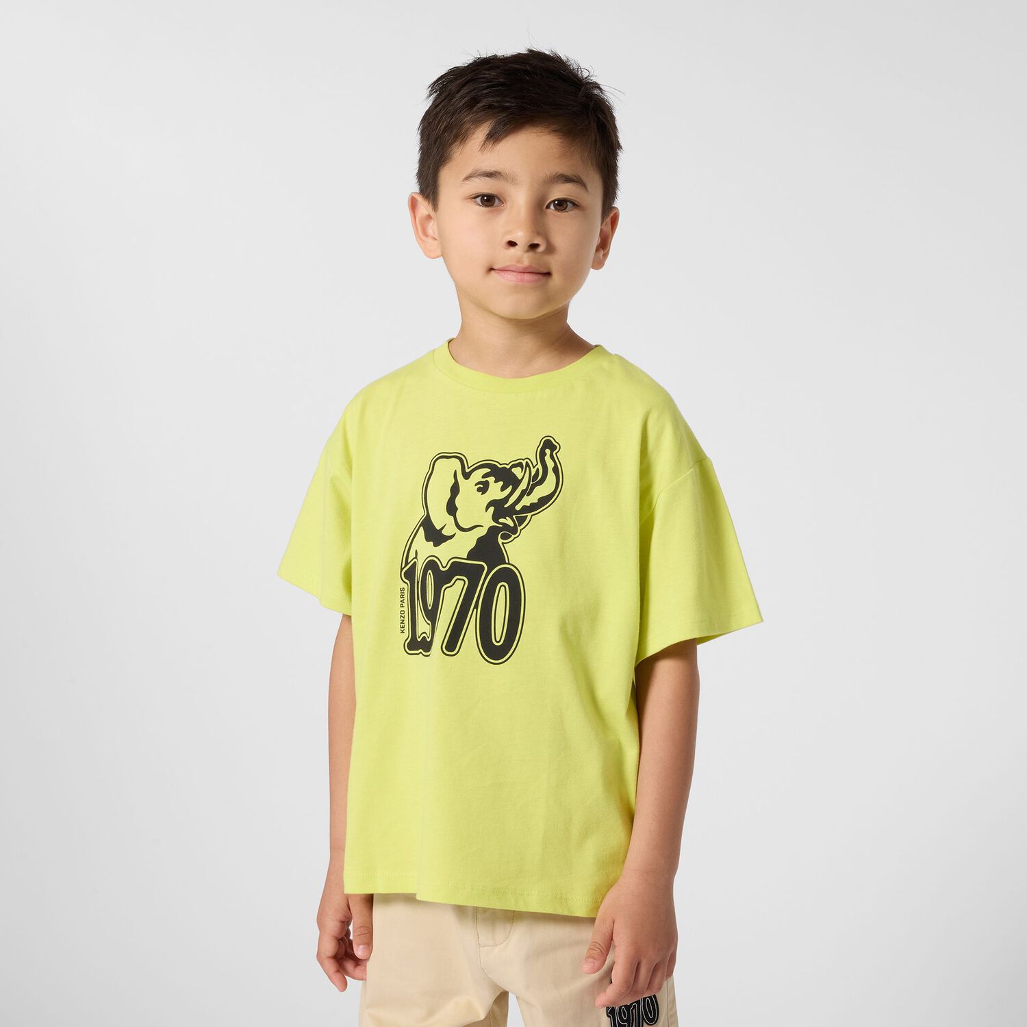 Boys Green Elephant Logo T-Shirt, 2, hi-res