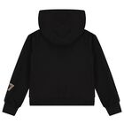 Boys Black Logo Hooded Top, 1, hi-res