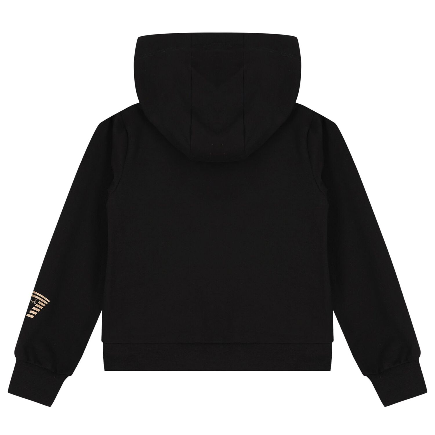 Boys Black Logo Hooded Top, 1, hi-res