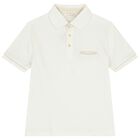 Boys Ivory Polo Shirt, 1, hi-res