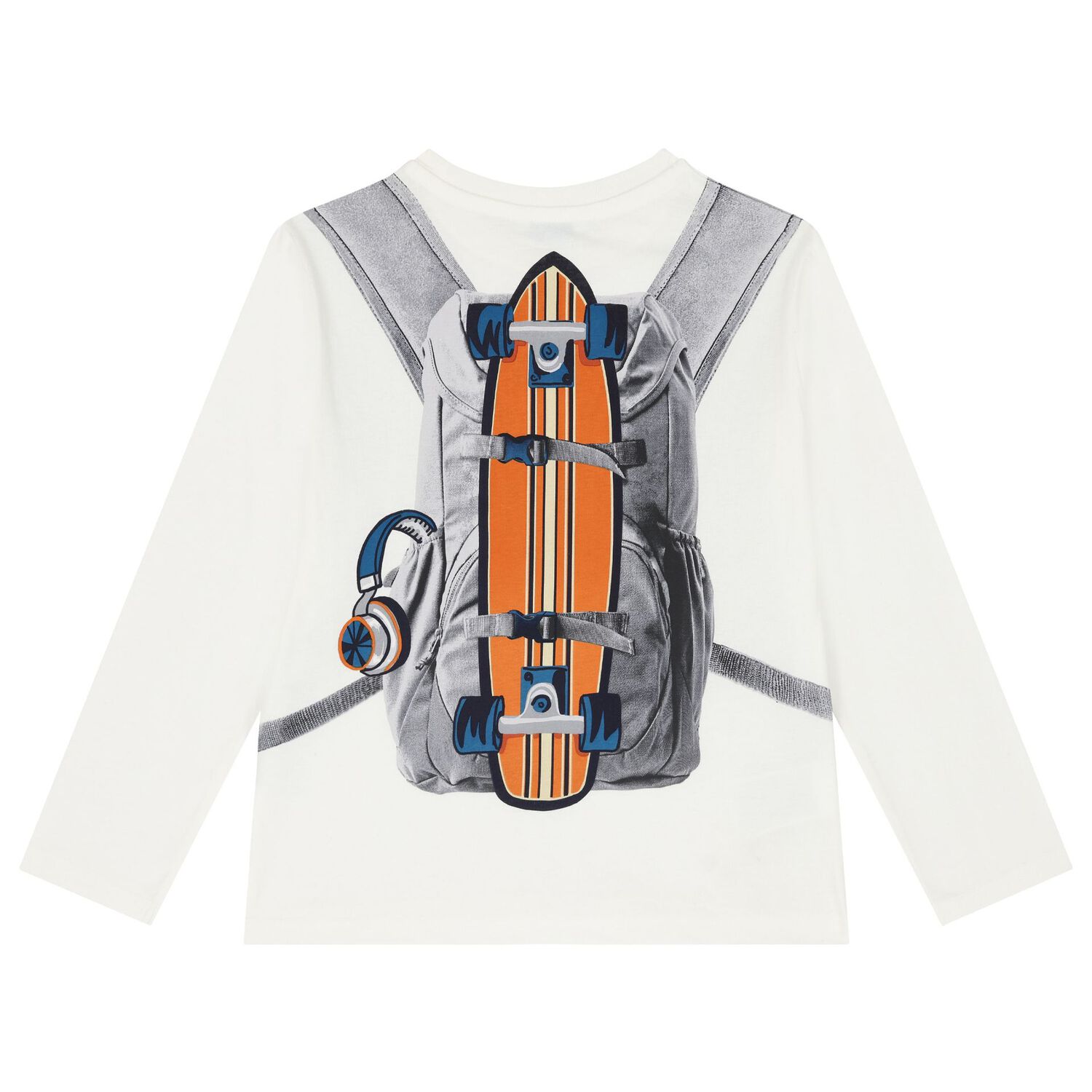 Boys Ivory Backpack Long Sleeve Top, 1, hi-res image number null