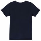 Boys Navy & Gold Logo T-Shirt, 1, hi-res