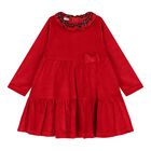 Baby Girls Red Bow Dress, 1, hi-res