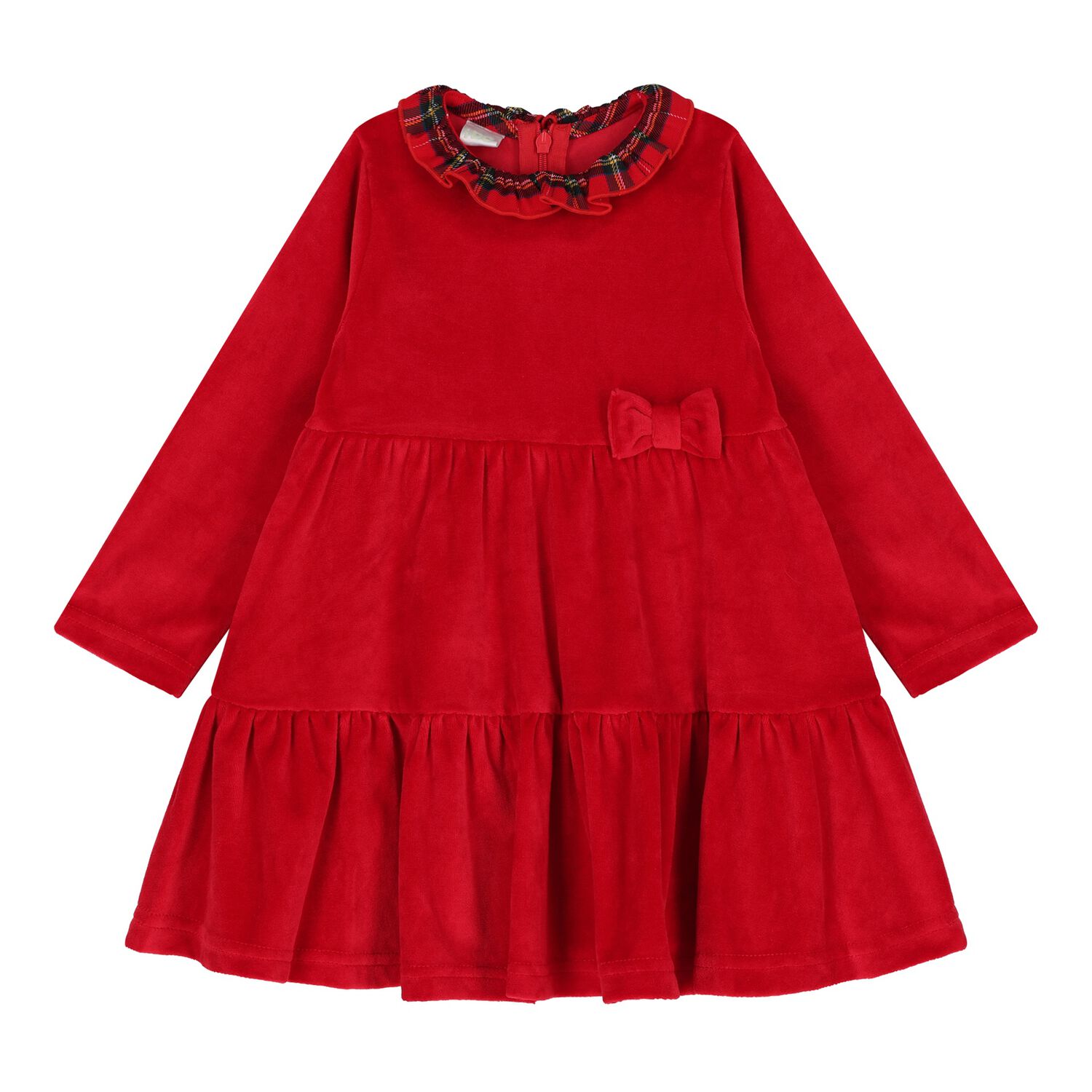 Baby Girls Red Bow Dress, 1, hi-res image number null
