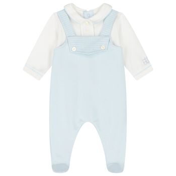 Baby Boys Blue & White Babygrow