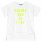 Girls White Logo Top, 1, hi-res