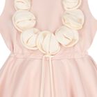 Girls Pink Flower Satin Dress, 1, hi-res