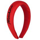 Girls Red Logo Padded Headband, 1, hi-res