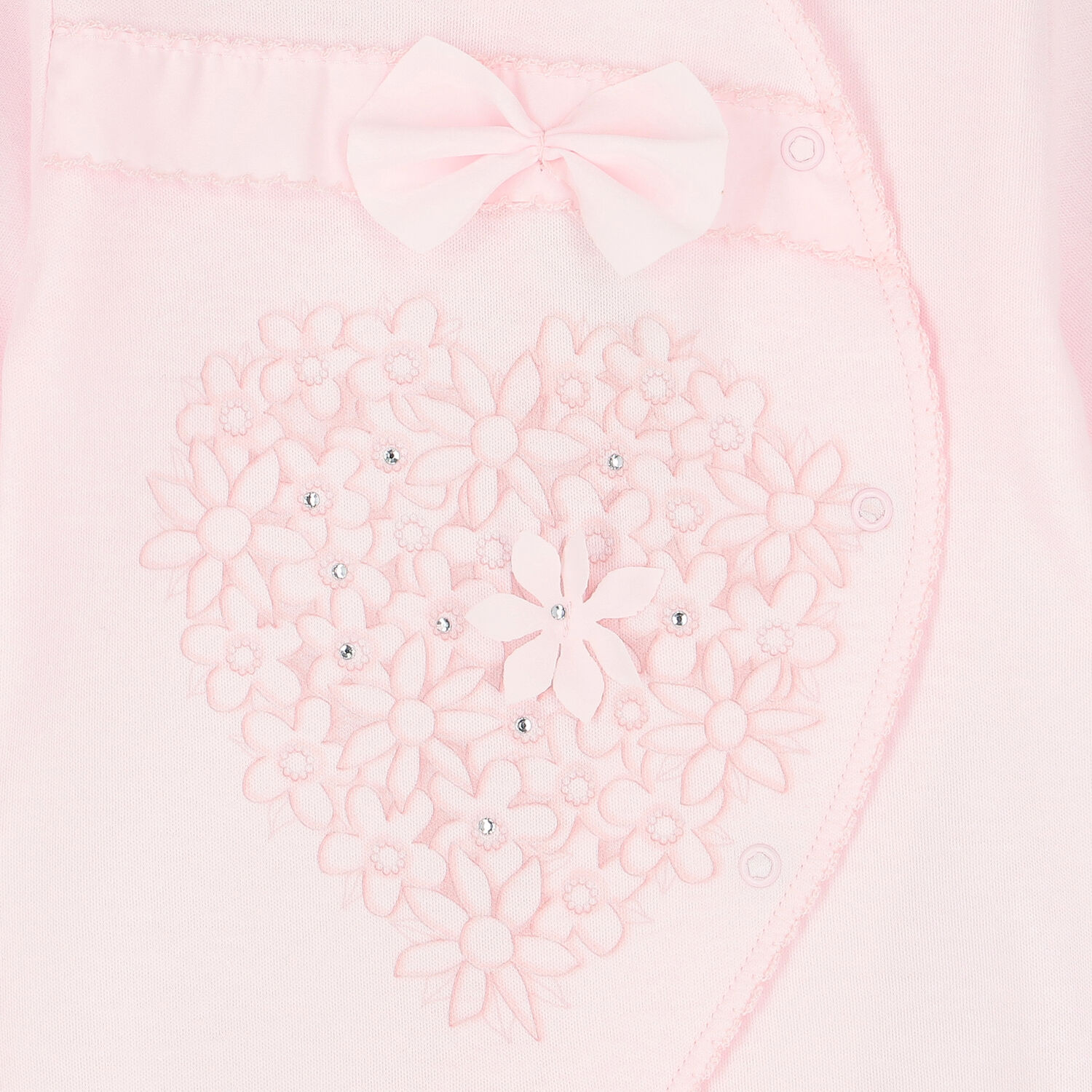 Baby Girls Pink Embellished Floral Babygrow, 1, hi-res image number null