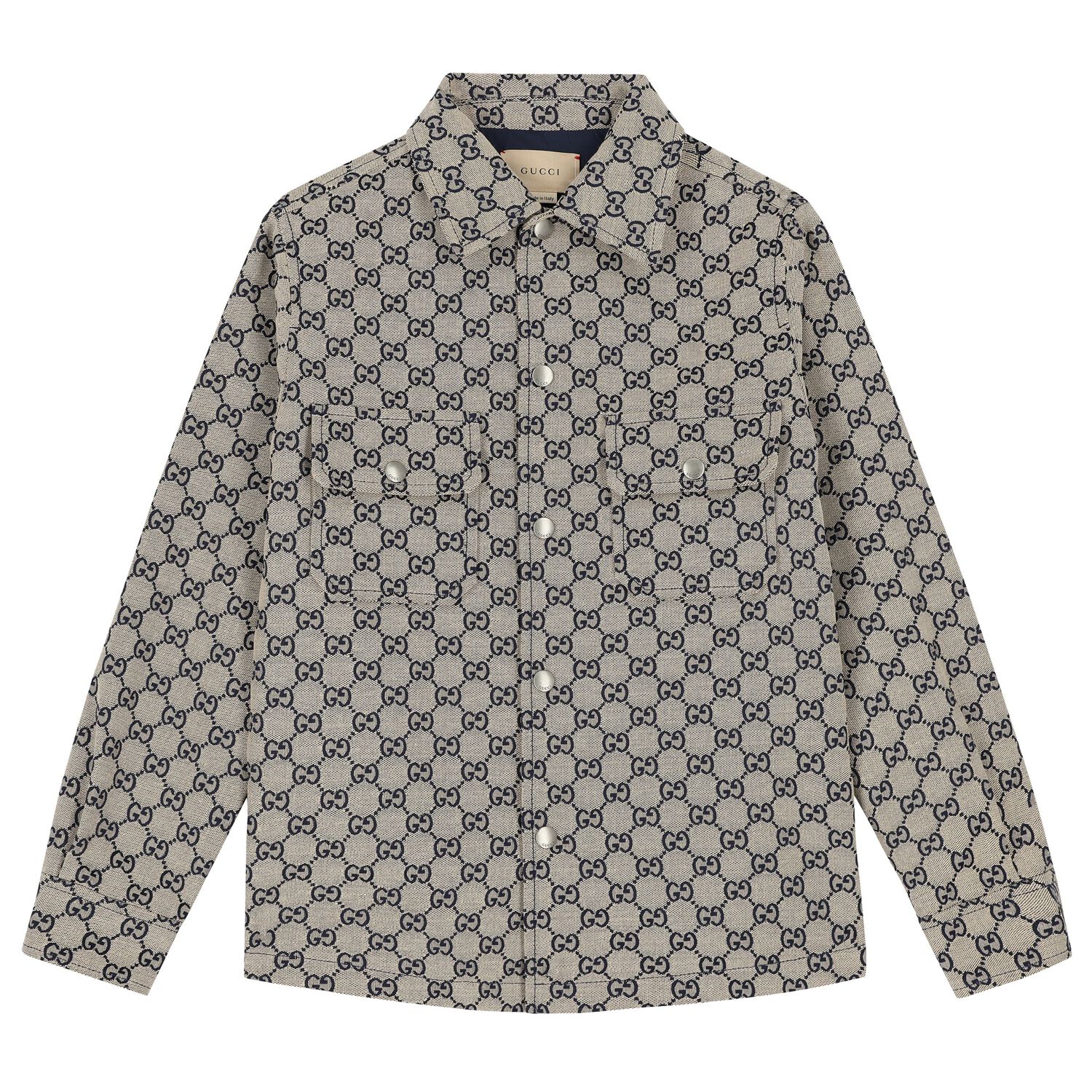 Boys Beige GG Supreme Jacket, 1, hi-res image number null