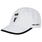 Baby Boys White & Black Logo Reversible Cap, 1, hi-res