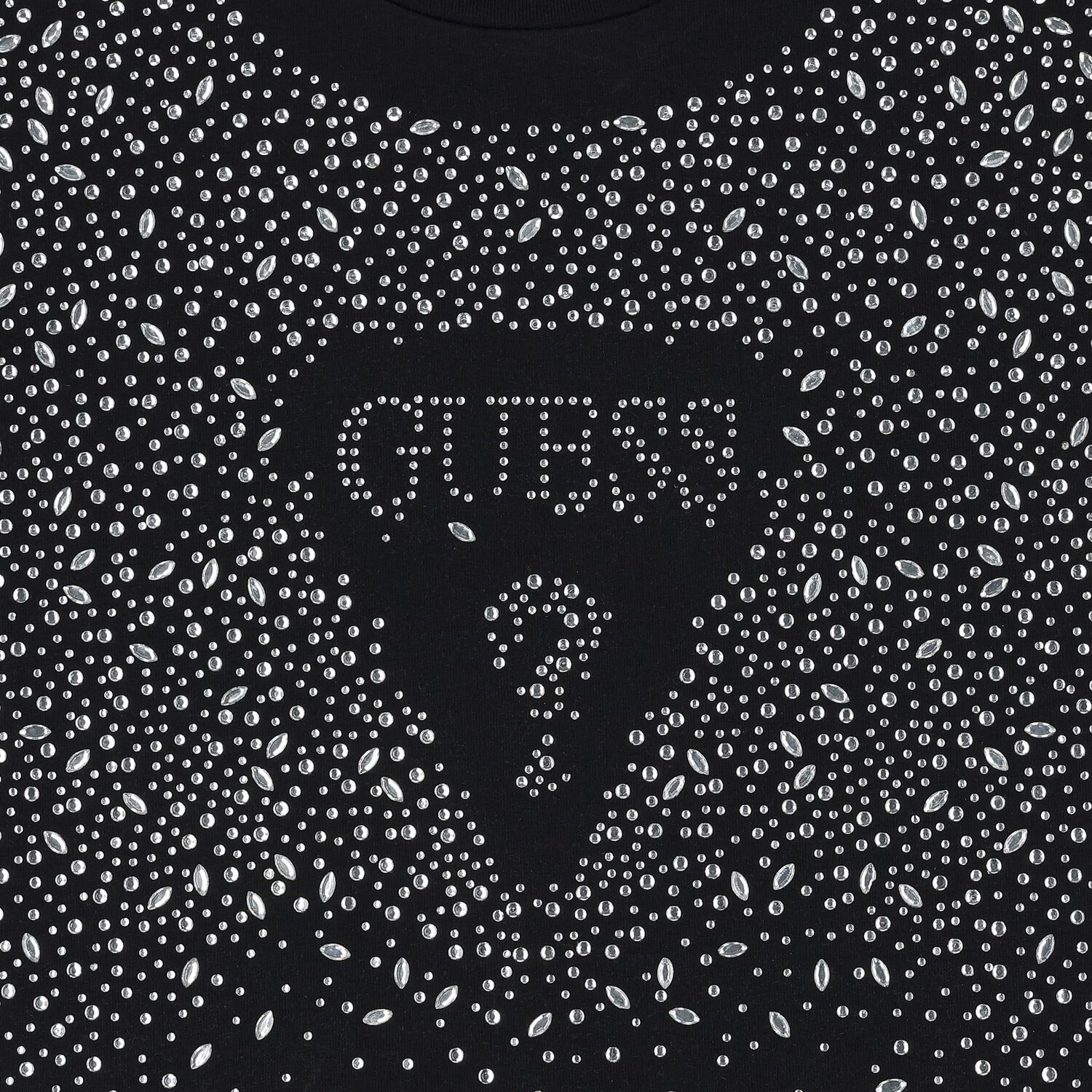 Girls Black Logo Diamante T-Shirt, 3, hi-res