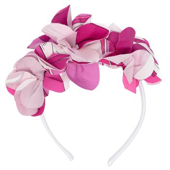 Girls White, Pink & Purple Floral Headband