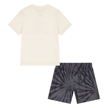 Younger Boys Ivory & Grey Jordan Shorts Set