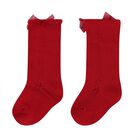 Younger Girls Red Bow Knitted Socks, 3, hi-res