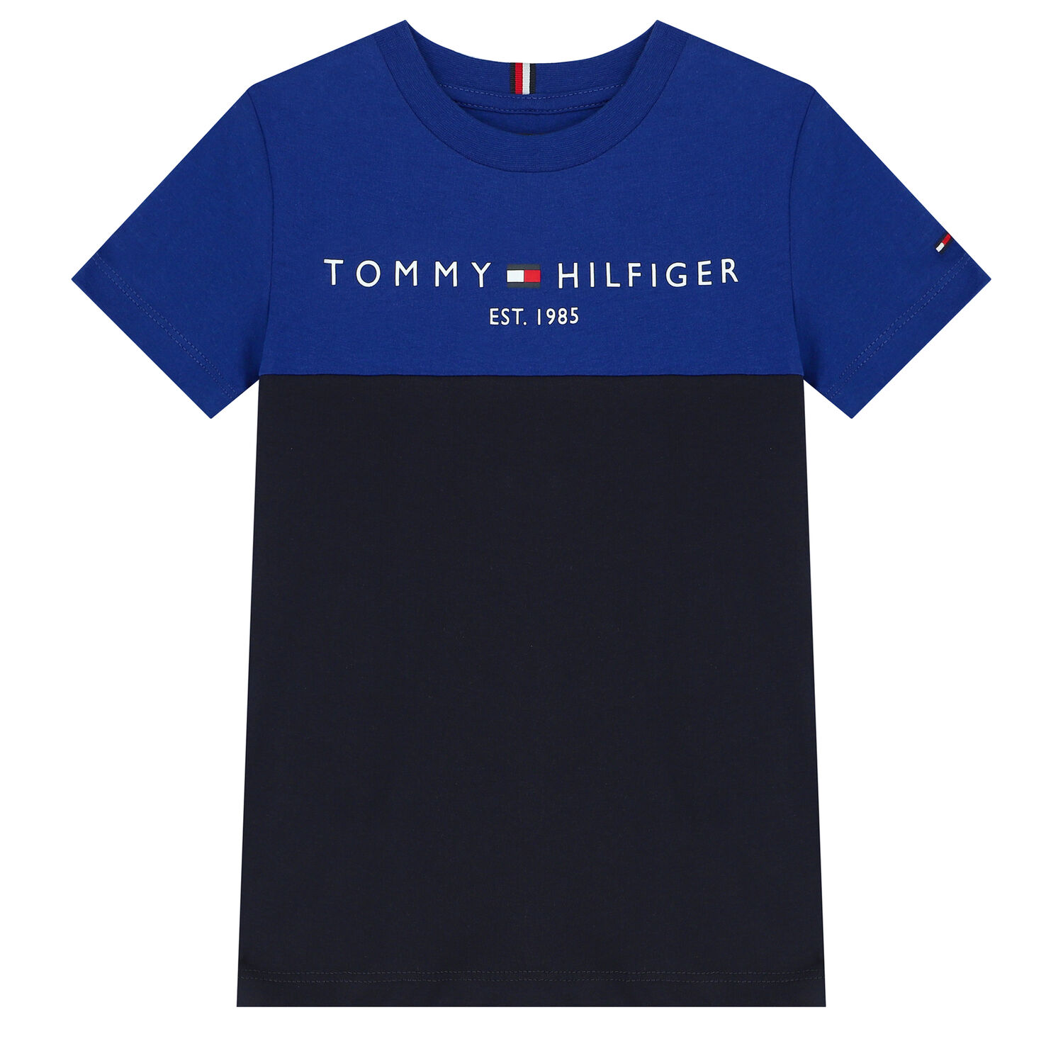 Boys Blue & Navy Logo T-Shirt, 1, hi-res