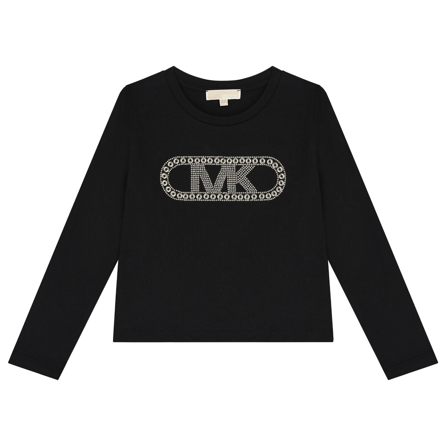 Girls Black Logo Long Sleeve Top, 1, hi-res image number null