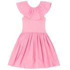 Girls Pink Ruffled Dress, 1, hi-res
